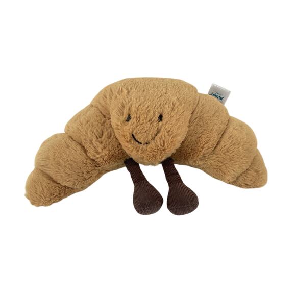 Pre-Owned Jellycat London Brown Amuseable Croissant Plush Stuffed Animal RARE! - Picture 1 of 4